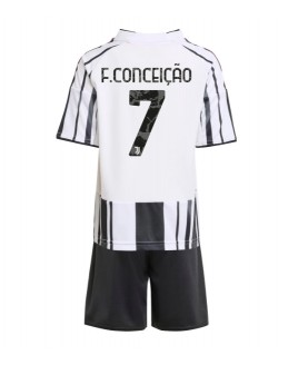 Günstige Juventus Francisco Conceicao #7 Heimtrikotsatz Kinder 2025-26 Kurzarm (+ Kurze Hosen)